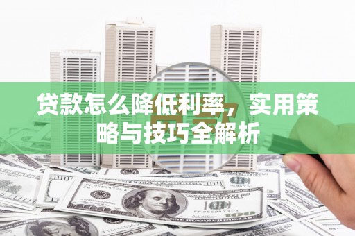 沽源贷款怎么降低利率，实用策略与技巧全解析