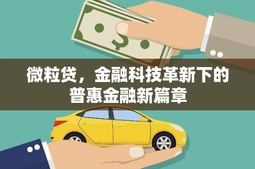 沽源微粒贷，金融科技革新下的普惠金融新篇章
