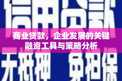 沽源商业贷款，企业发展的关键融资工具与策略分析