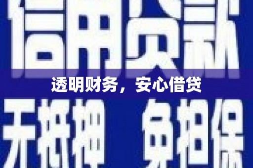 沽源透明财务，安心借贷