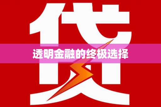 沽源透明金融的终极选择