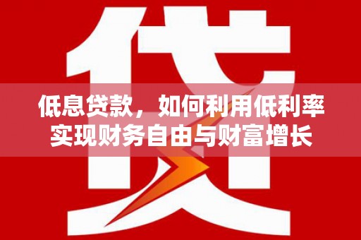 沽源低息贷款，如何利用低利率实现财务自由与财富增长